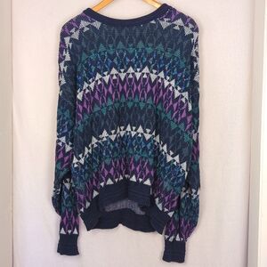VINTAGE 80s 90s Men's Portland Geometric Design Sweater